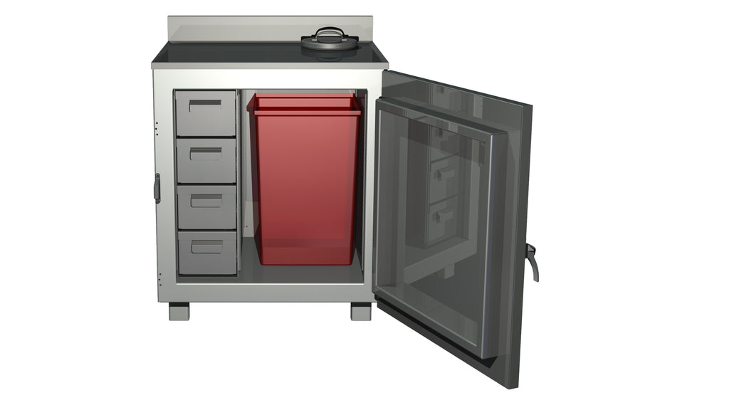 Four Drawer Waste Storage Unit